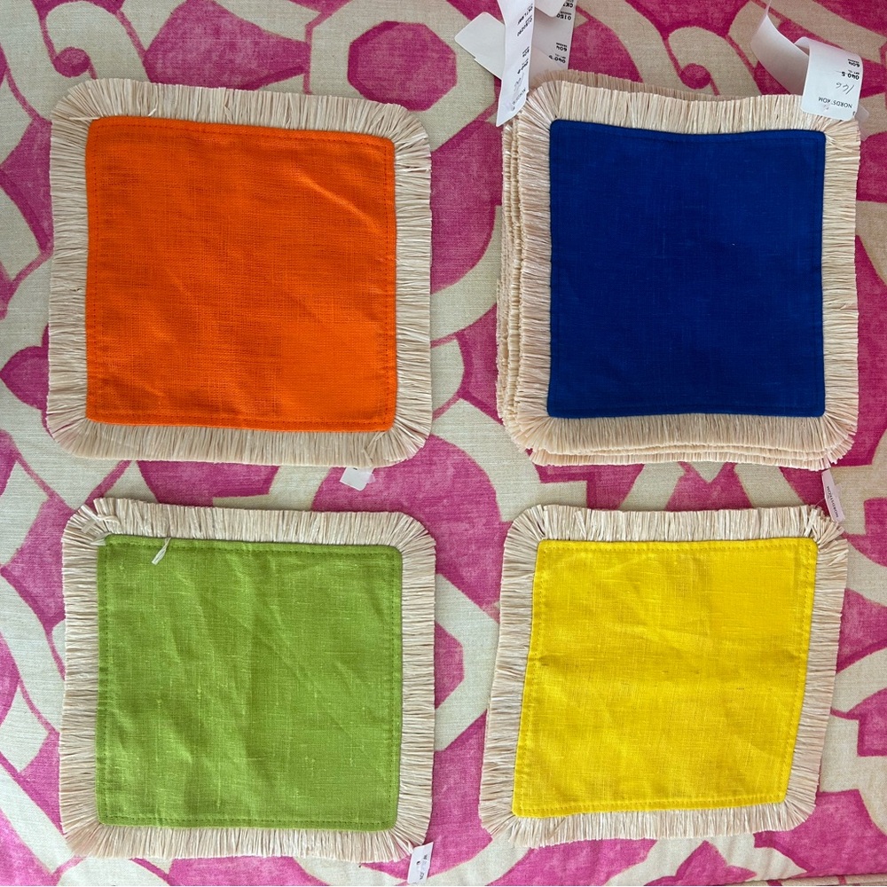 Vintage Cocktail Napkins with Raffia 🌺